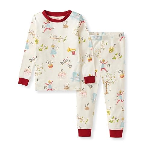 Burt's Bees Baby Girls Organic Cotton Pajamas, Toddler PJ Set, 2-PC | Soft, cozy, snug fitting pajamas feature stretchy ribbed cuffs and hand painted prints to make bedtime a breeze - Image 1