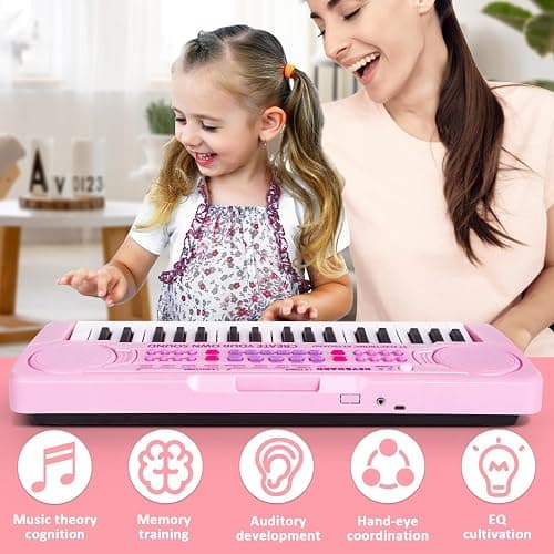 m zimoon Kids Piano Keyboard, 37 Keys Electronic Piano for Kids Music Piano Portable Multi-Function Musical Instruments Educational Toy Birthday for Boys Girls Children Beginner thumbnail 4