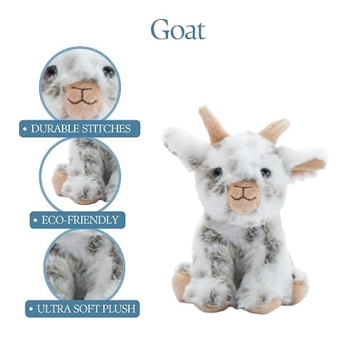 The Petting Zoo Goat Stuffed Animal Plushie, Gifts for Kids, Wild Onez Babiez Farm Animals, Goat Plush Toy 6 inches thumbnail 9
