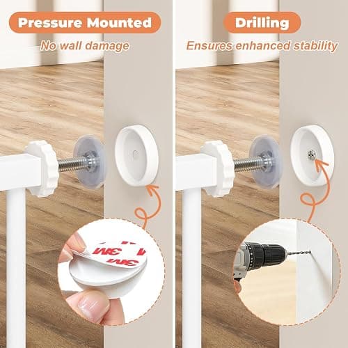 Cideny Baby Gate Auto Close, 29"-40" Dog Gate Indoor for Stairs & Doorways | Pressure Mounted Adjustable Pet Gate Indoor, Easy Walk Through No Drilling Child Gate for Baby & Pet Stroller Friendly, White thumbnail 6