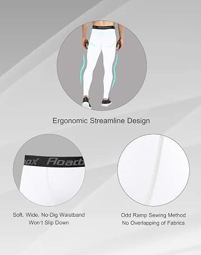 Roadbox 1, 2 or 3 Pack Men's Compression Pants Athletic Base Layer Cycling Tights Leggings for Running Yoga Basketball thumbnail 3