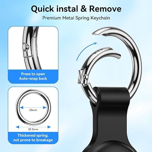 IPX8 Waterproof for AirTag Holder,4-Pack Silicone case for Apple Air Tag Keyring for Keys, Bags, Luggage, Pet Collars,Anti-Lost and Scratch-Resistant Design for Apple Air Tags thumbnail 6