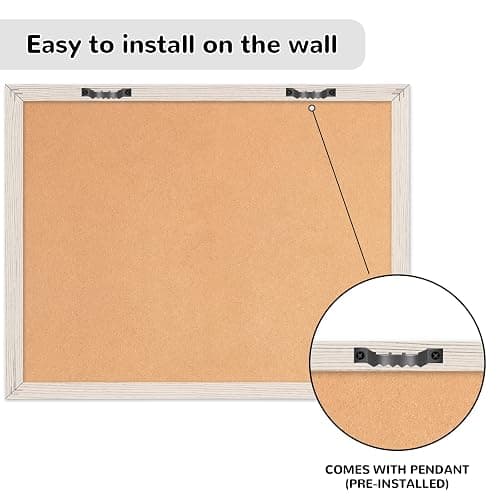 Monthly Whiteboard Calendar & Corkboard for Wall, Magnetic 17"x13" Dry Erase Board with White Wood Framed, 2in1 White Board Cork Board Combo, Calendar Bulletin Board for Kitchen Planner Memo Office thumbnail 5