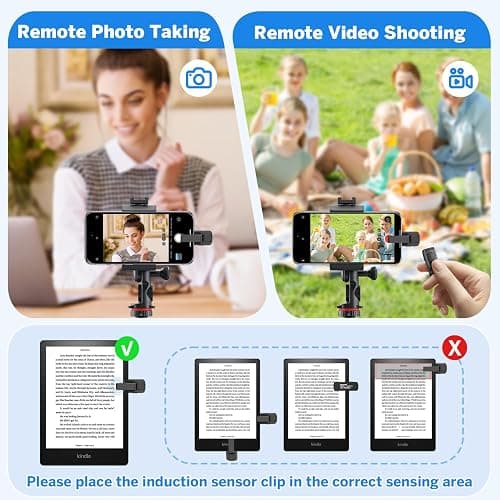 Page Turner Ring for Kindle,Remote Control for iPhone iPad Android Tablets E-Readers,Clicker Page Turner for Kindle Accessories for Camera Video Record&Shutter Selfie (Black) thumbnail 6