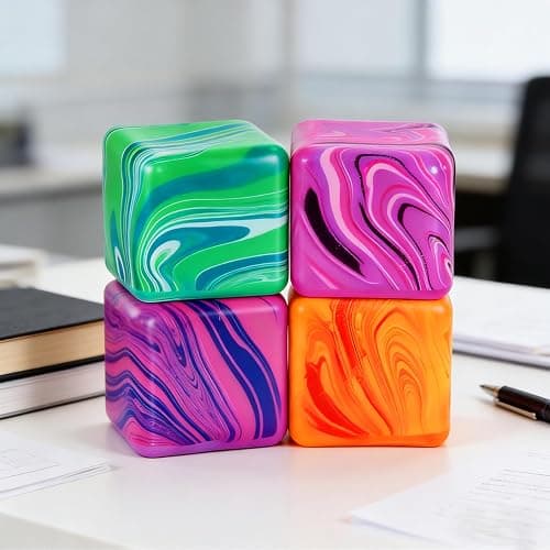 OESINS 4 Pcs Stress Cube Squishies Fidget Toys, Ice Cube Shape Squeeze Toys, Slow Rise Stress Balls Sensory Toy For Kids Adults With Autism & Stress Relief Classroom Prize & Easter Basket Stuffers thumbnail 2