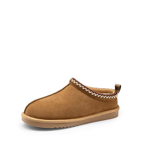 DREAM PAIRS Men's Slippers Genuine Suede Leather Cozy Indoor Outdoor Home Fuzzy Comfy Winter Slip On Cute Warm Memory Foam Furry Shoes FuzzyEasy - Image 1