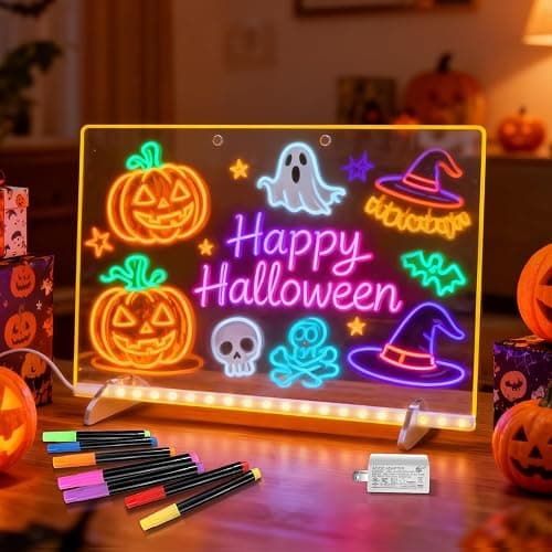 LED Note Board with 7 Colors, 13"x10" Lumiboard Led Drawing Board for Kids with Invisible Stand, Light Up Message Board for Home Office School, Personalized Birthday Gifts for Boys Girls - Image 1