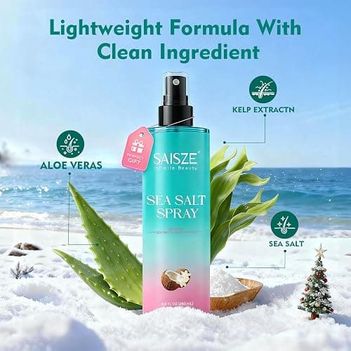 SAISZE Sea Salt Spray for Women and Men, Valentines Day Gifts, Travel Essentials, Textured Beach Waves & Volume for Curly Hair, Coconut Surf Spray, Christmas Stocking Stuffers for Teen Girls, 8.8 oz thumbnail 4