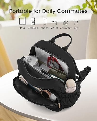 LOVEVOOK Small Backpack Purse for Women, Mini Puffer Backpack with Anti-theft Pocket, Lightweight Quilted Casual Daypack for Daily Work & Travel thumbnail 3
