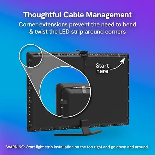 Aura TV Backlight Sync to Screen for 55-65 Inch TV, Camera-Based TV LED Backlight, High Color Sync Accuracy, Voice and App Control, RGB LED Strip Light, Immersive TV Lights thumbnail 7