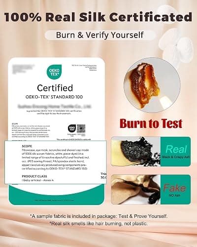 BeeVines Pure Silk 3D Sleep Mask for Women, Luxury 100% 22 Momme Mulberry Silk 3D Contoured Eye Mask for Lash Extensions, Zero Eye Pressure & Blackout Blindfold for Sleeping, with Adjustable Band thumbnail 9