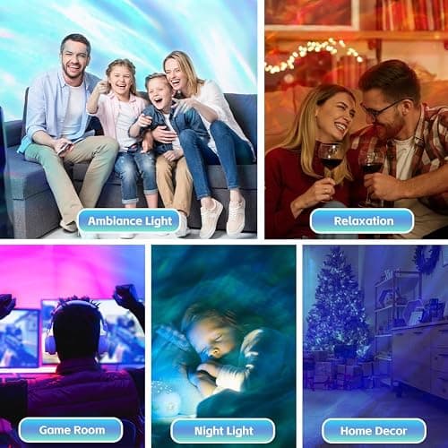 vsshe Projecteur Ciel Étoilé, 16 Couleurs LED Vague Océanique Projecteur, Projecteur de Galaxie avec Télécommande, Luminosité Réglables, Rechargeable, Veilleuse pour Chambre, Enfants, Adultes thumbnail 7