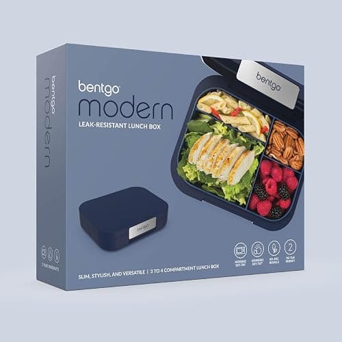 Bentgo Modern Adult Bento Lunch Box with 3-4 Compartments | Leak-Resistant, 5.5-Cup Capacity, Adjustable Divider, Microwave & Dishwasher-Safe Tray (Navy) thumbnail 8