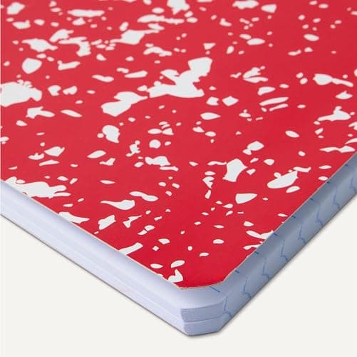 Amazon Basics Composition Notebook, College Ruled, 100 Sheets, 9.75" x 7.5", Assorted Marble Colors, 4-Pack thumbnail 3