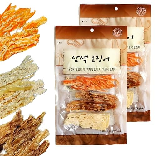 JOKUNA - Korean dried squid - Soft and chewy texture squid (Spicy, Butter, Roasted) (Mix - 2 pack) - Image 1