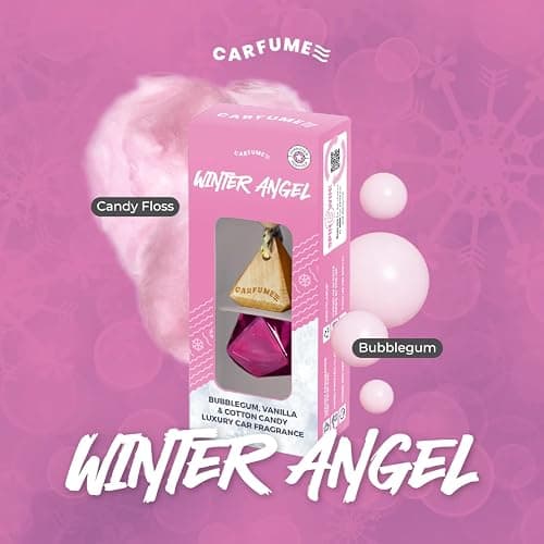 Carfume Limited Edition Winter Angel Car Air Freshener | Premium Bubblegum, Vanilla & Cotton Candy Fragrance | Luxury Recyclable Scented Diffuser - Odour Eliminator - UK Made Car Accessories thumbnail 6