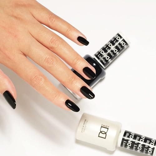 DND Gel Nail Polish Duo, Black | Matching UV/LED Gel Polish & Air Dry Lacquer Set, Chip-Free Long Lasting Black Nail Color, Easy Soak Off Removal thumbnail 2