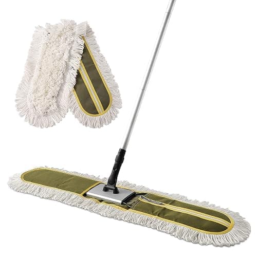 CLEANHOME 36" Commercial Dust Mops for Floor Cleaning Heavy Duty Floor Duster Mop with Long Handle Hotel Gym Household Cleaning Supplies for Hardwood, Tiles, Marble Floors,Green - Green - Image 1