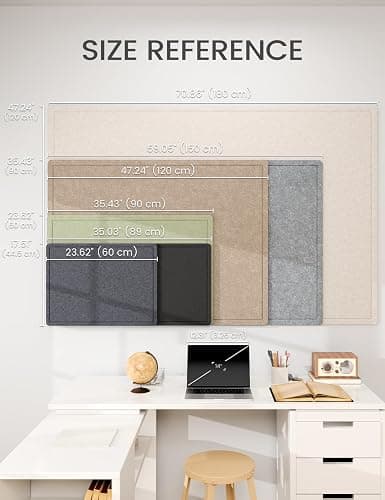 Fluxynara Bulletin Board, 23.6" x 17.5" Cork Board Alternative with 12 Safe Removable Adhesive Tabs, Foldable Felt Pin Board for Home Office, Classroom, Bedroom,Entryway for Walls—Oatmeal thumbnail 5