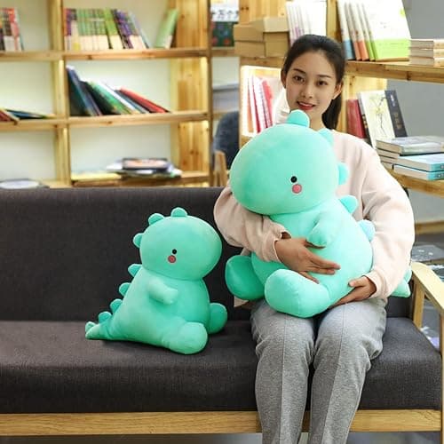 VHYHCY Cute Dinosaur Plush Toys, Fat Dinosaur Stuffed Animals Toys Dolls, Soft Plush Stuffed Animal Dino Plushie, Birthday Gifts for Kids Girls Boys Light Blue 20 inch thumbnail 3