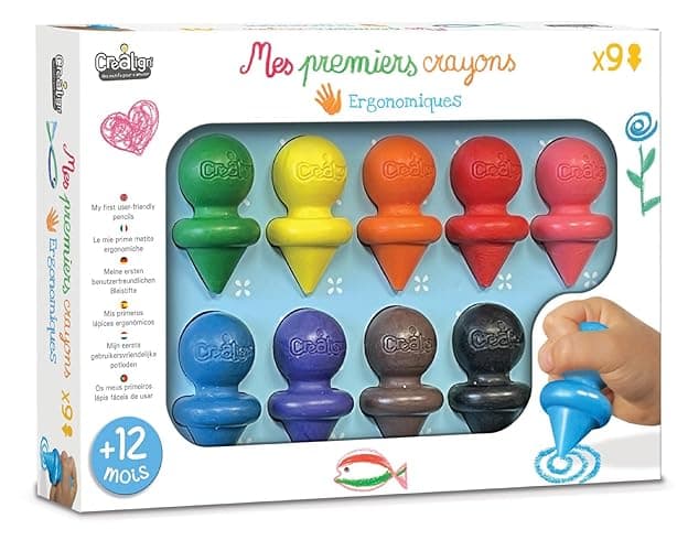 Crea lign' Coffret Loisir Créatif - Mes Premiers Crayons x9 - Dès 12 Mois - CL195 - Image 1