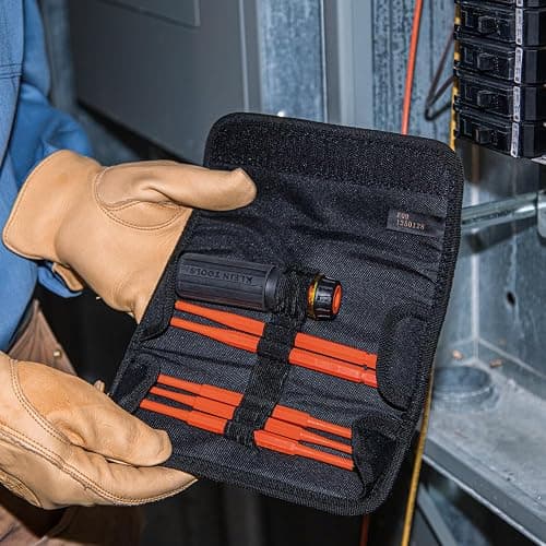 Klein Tools 32288 Insulated Screwdriver, 8-in-1 Screwdriver Set with Interchangeable Blades, 3 Phillips, 3 Slotted and 2 Square Tips thumbnail 6