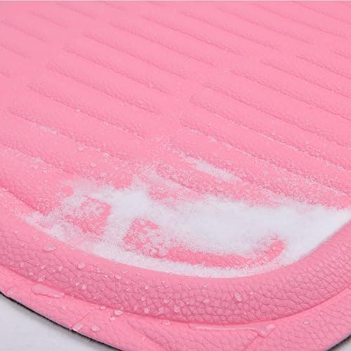 CAR PASS 4 Piece Leather Car Floor Mats -3D Cute Girly Waterproof All Weather Car Mat Full Set, Universal Trim to Fit & Anti-Slip Burr Bottom & Light Easy Clean for SUV Truck Auto Sedan Van(Pink) thumbnail 5