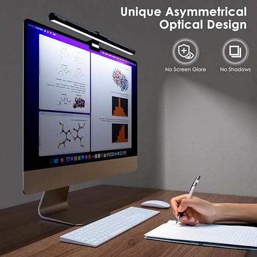 Quntis Computer Monitor Lamp, Screen Monitor Light Bar for Eye Caring, USB Reading LED Task Lamp with Auto-Dimming, Dimmable Light Bar, Touch Control, No Glare Space Saving Home Office Desk Lamps thumbnail 6