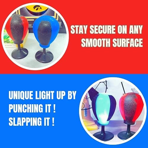 Light-Up Desk Punching Ball – 5.7" x 3" Mini Stress Relief Boxing Toy with Suction Base – Office Desk Accessory for Anxiety, Anger & Fun Gift thumbnail 4