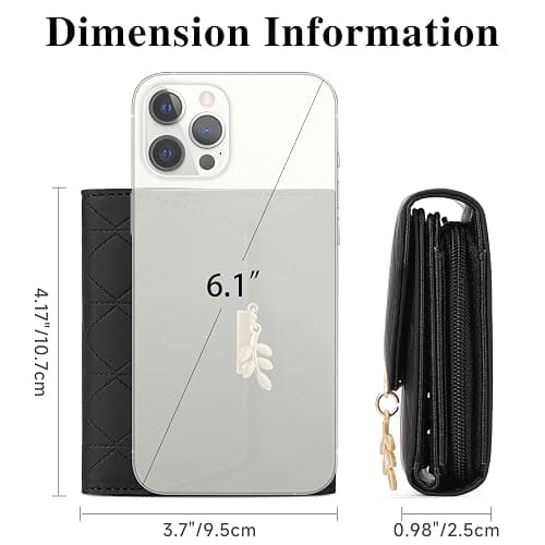 RNIEGA Small Wallet Women Leather RFID Blocking Card Holder Compact Wallet Zipper Coin Pocket with ID Window thumbnail 5