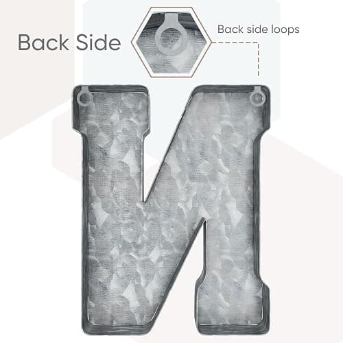 CraftyCrocodile Galvanized Metal Letter N - 7 Inch, Rustic Vintage Western Industrial Style - Decorative Letter for Living Room, Bedroom, Kitchen thumbnail 4