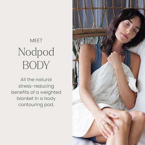 Nodpod Bundle - Weighted Blanket & Sleep Mask – Ultra-Soft Body Blanket with Glass Beads + Light-Blocking Eye Mask – Relaxation, Comfort, Travel & Better Sleep - Bone thumbnail 7