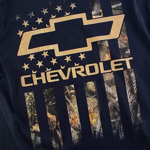 Popfunk Chevy Camo Flag T-Shirt - Small - Camo Flag, Navy thumbnail 3
