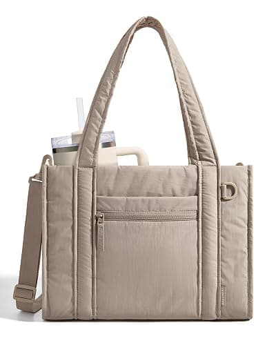 BAGSMART Small Tote Bag for Women, Crossbody Bag with Zipper, Crush Bow Purses for Travel Work College - Image 1