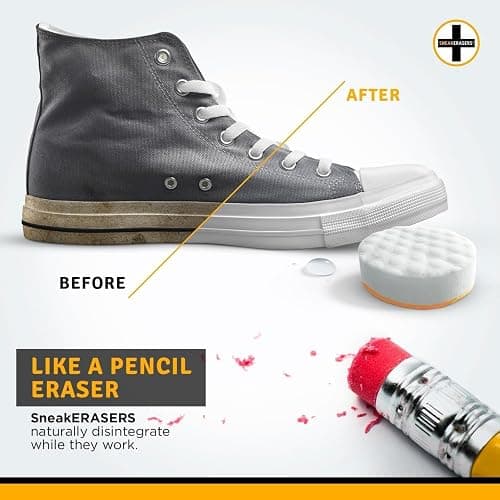 SneakERASERS Instant Sneaker Cleaner, Premium Shoe Cleaning Kit for Sneakers, Dual-Sided Sponges, Effective for Tennis Shoes & Women Men Sneakers, Gentle Rub Design (10 Pack) thumbnail 3