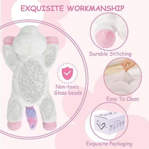 GILFWM Unicorn Weighted Stuffed Animals - 25" Big Stuffed Animal Toy Rainbow Pillow for Girls Boys Kids, 5 lbs Ultra-Soft Washable Weighted Plush thumbnail 3