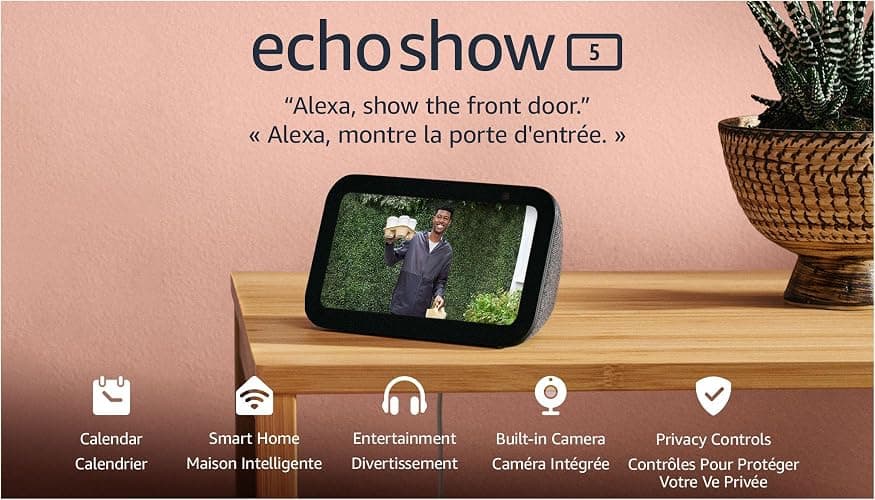 Amazon Echo Show 5 (newest model), Smart display with deeper bass and clearer sound, Charcoal, with Alexa+ Early Access thumbnail 8