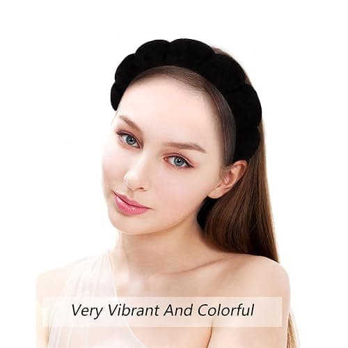AOPRIE SPA Headbands for Washing Face Makeup Headbands with Bow Hair Band Women Facial Head Band Wrist Towel Wraps For Shower Face Mask Black 2 Style Black, 6 Pack thumbnail 7
