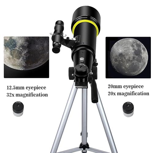 Telescopes, Telescope for Kids and Adults Beginners, 70mm Aperture 400mm Focus Length Refractor Travel Telescope with AZ Mount for Observe The Moon and Landscape-Black thumbnail 3