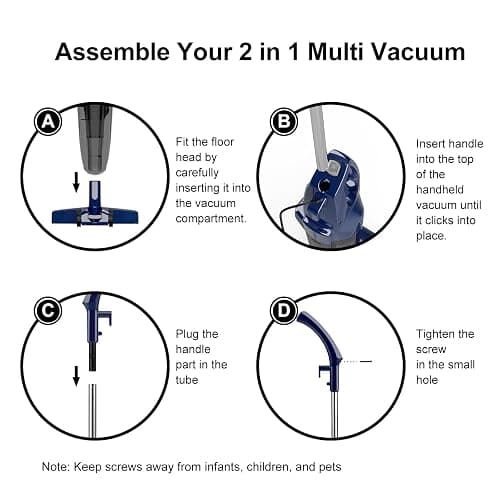 Sancorp Corded Stick Vacuum Cleaner, 3-in-1 Detachable to Handheld with 180°Left-Right Steering, 14KPA Powerful Suction for Pet Hair on Hard Floors, HEPA Filter, Lightweight with 16.4ft Long Cord thumbnail 8