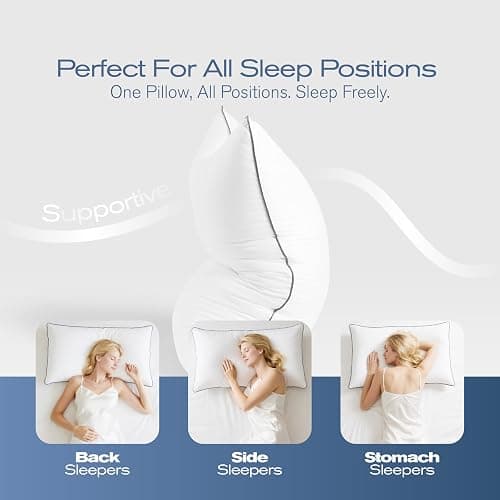 MUFEW King Size Pillows Set of 4, Ultra Thick Down Alternative Bed Pillows,Cooling Hotel Quality King Size Pillows for Back, Stomach or Side Sleepers,Machine Washable (White,4 Pack) thumbnail 6