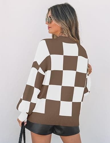 ZESICA Women's 2025 Fall Fashion Turtleneck Long Sleeve Striped Ribbed Knit Loose Pullover Sweater Tops thumbnail 3