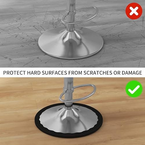 4 Pack Bar Stools Leg Protectors Ring, Non Slip Silicone Chair Leg Floor Protector, Pads Bottom Protect Wooden Floor No Scratches No Noise Anti-Slip, Stretchable Fits 16.5" to 18.5" Chair Base, Black thumbnail 2