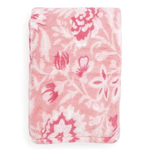 Vera Bradley Women's Fleece Plush Shimmer Throw Blanket, Frosted Lace Pink, 80 X 50 thumbnail 2