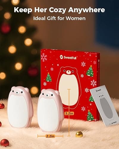 SWEETFULL Hand Warmers Rechargeable – Cute Bear, 2 Pack Magnetic Hot Hands, Reusable Electric Pocket Heater, Great Gift for Daughter, Kids, Wife, or Bestie, Portable for Outdoor & Camping thumbnail 6