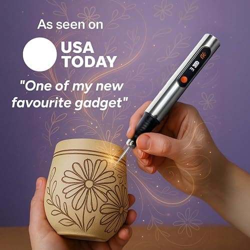 Resparked Customizer Engraving Pen (Formerly Culiau): Ultimate Cordless Portable Tool for Artists & DIYers - Engrave 50+ Surfaces - Beginner Friendly - Rechargeable - Free 30 Bits & Mastery Guide thumbnail 4