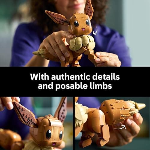 LEGO Pokémon Eevee - Collectible Building Set for Adults, Ages 18+ - Posable Pokémon Figure for Display - Desk, Bookshelf or Home Office Decor - Gift for Men & Women - 72151 thumbnail 4