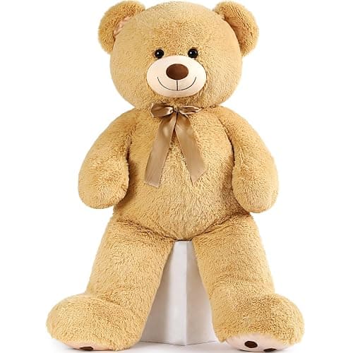MorisMos 47inch Giant Teddy Bear Stuffed Animal 4ft, Large Teddy Bear Plush, Big Stuffed Bear Gifts for Kids, Girls, Girlfriend, Women on Baby Shower, Valentine, Christmas, Birthday (Light Brown - Image 1