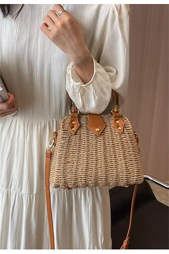 Cross Body Handbags for Women Straw Woven Beach Bag 2025 Summer Handmade Purses Wicker Rattan Bag Holiday thumbnail 3
