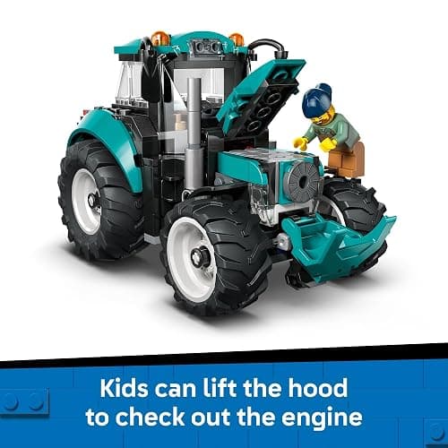 LEGO City Tractor Building Toy for Kids - Pretend Play Farm Vehicle for Boys & Girls, Ages 7+ - Tractor Toy W/Farmer Minifigure - Gift Idea for Birthdays - 60498 thumbnail 5